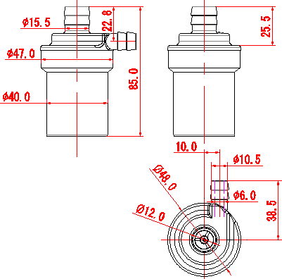 ZL38-29 熱水器淋浴循環(huán)無(wú)刷水泵平面圖